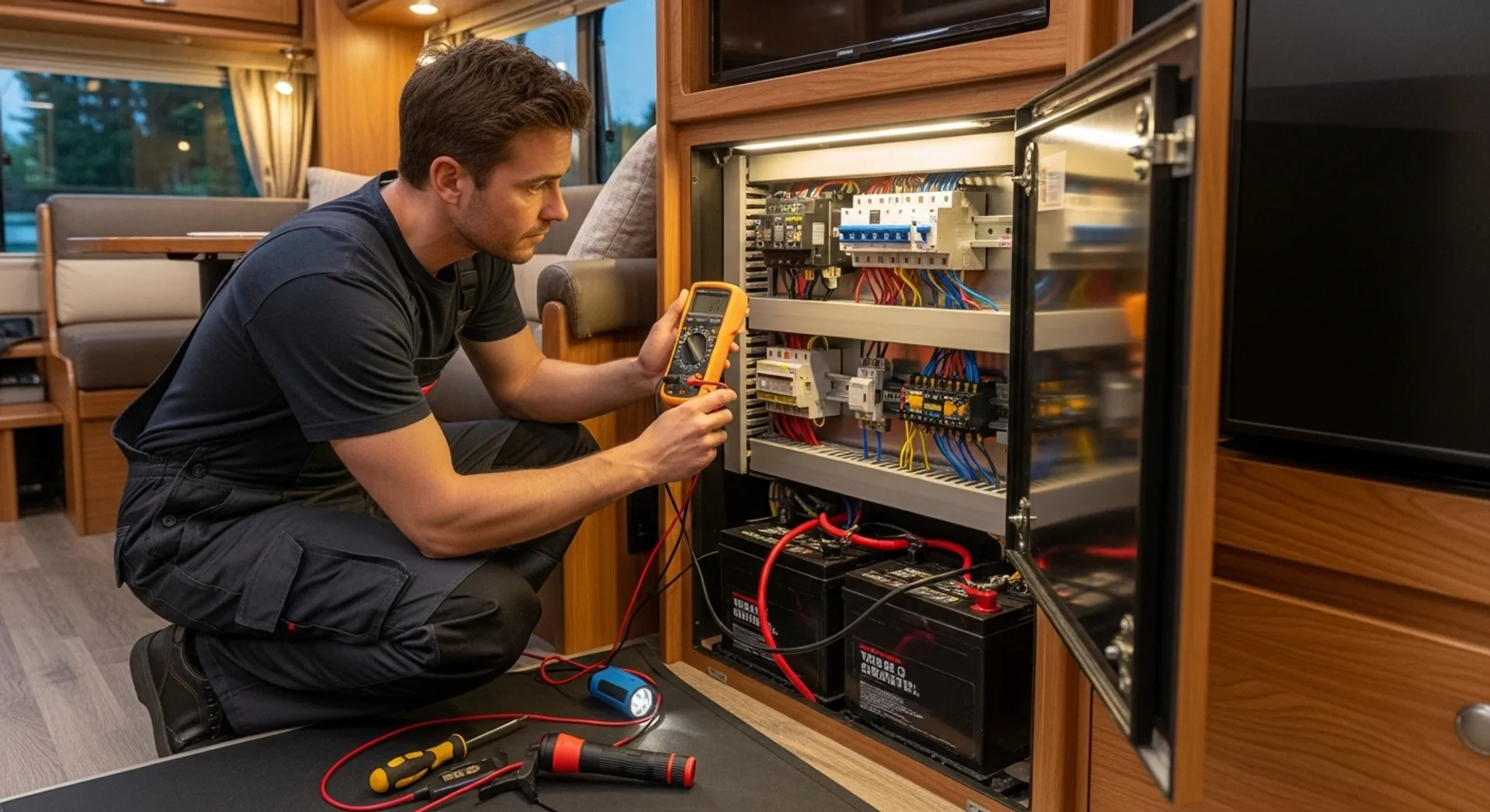 RV electrical system inspection motorhome