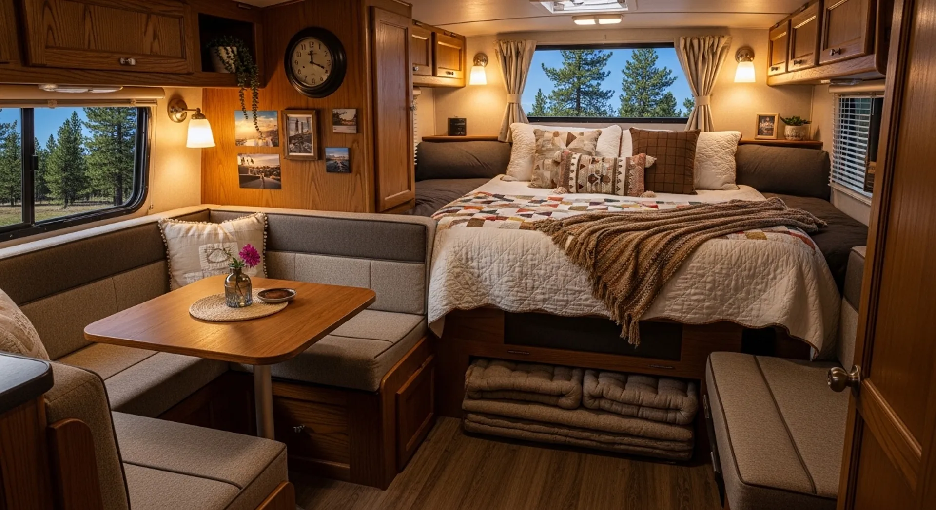 Sleeping Area Main double bed with convertible seatingextra bed options