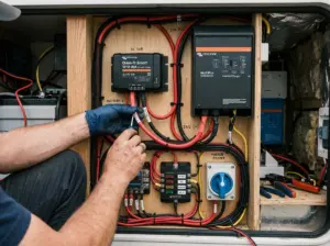 RV lithium charger and inverter installation