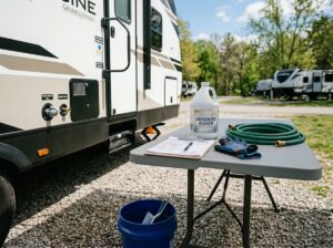 RV spring de-winterization tools and checklist